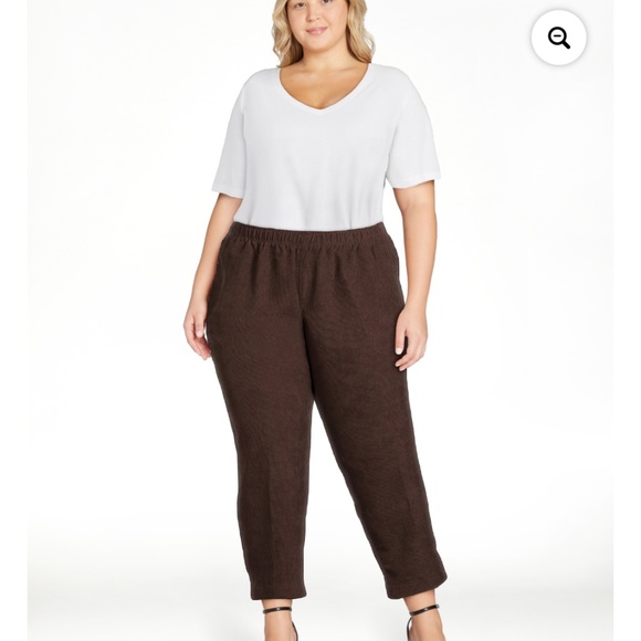 Just My Size Dark Brown Corduroy Pull On 2 Pocket Pants 2X (18W-20W) NEW - Picture 2 of 10